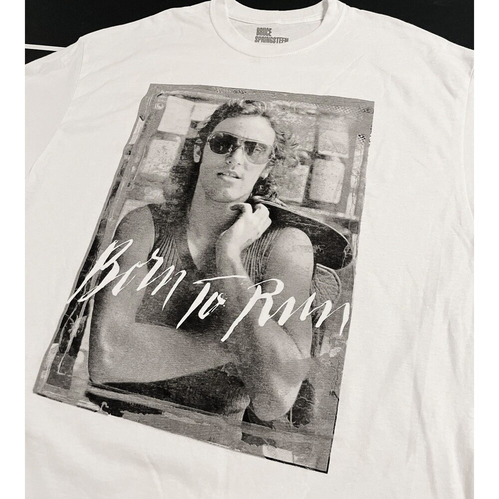 NEW Bruce Springsteen Born To Run Black White Graphic T-Shirt XL Rock Band Tour